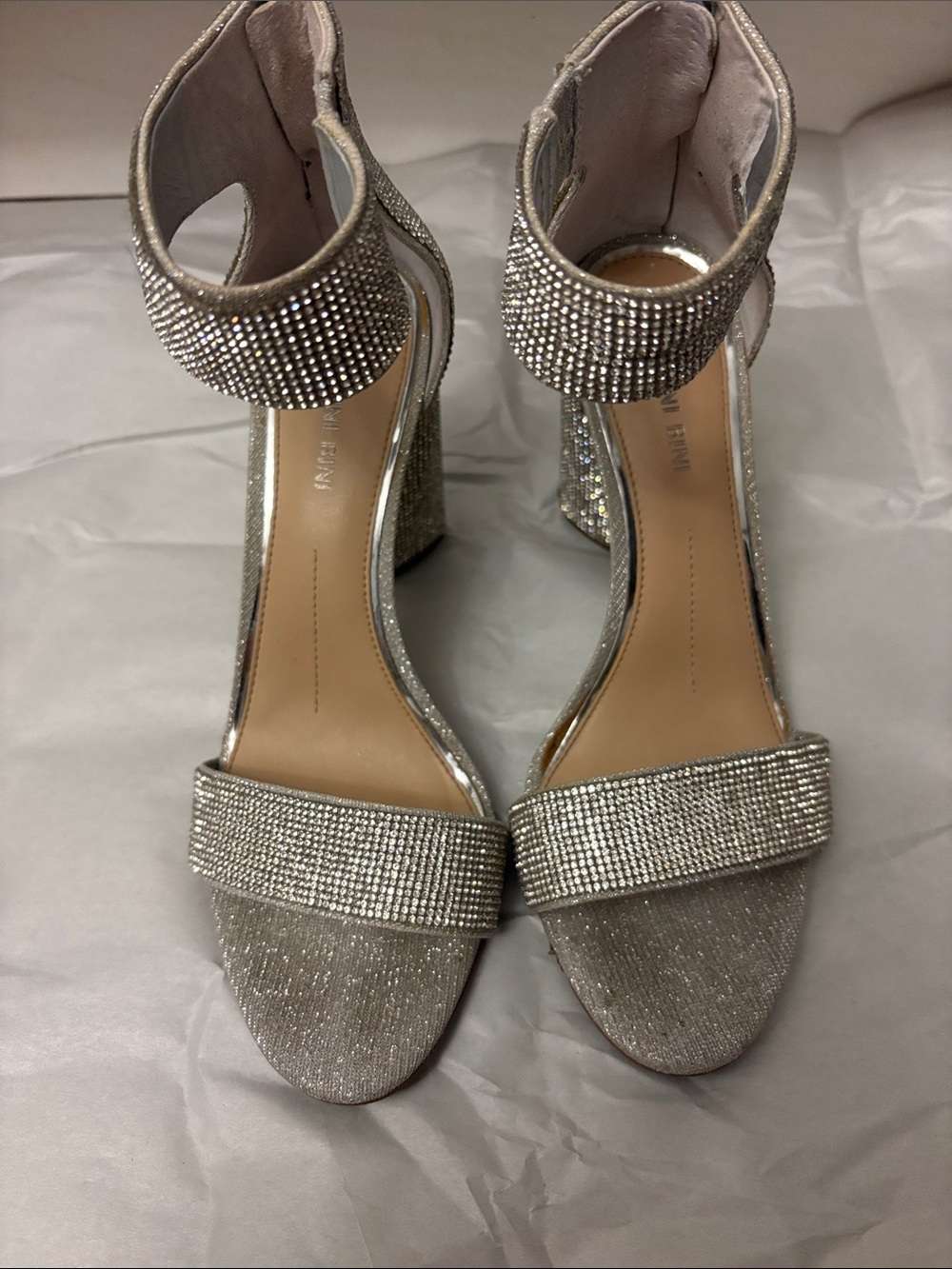 Gianni Bini Ronilynn Bling Jewel Embellished Dress Sandals - Picture 8 of 12